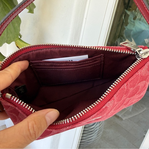 Coach Nolita 19 In Signature Denim CCZ48 denim/Silver/True Red - Picture 11 of 13